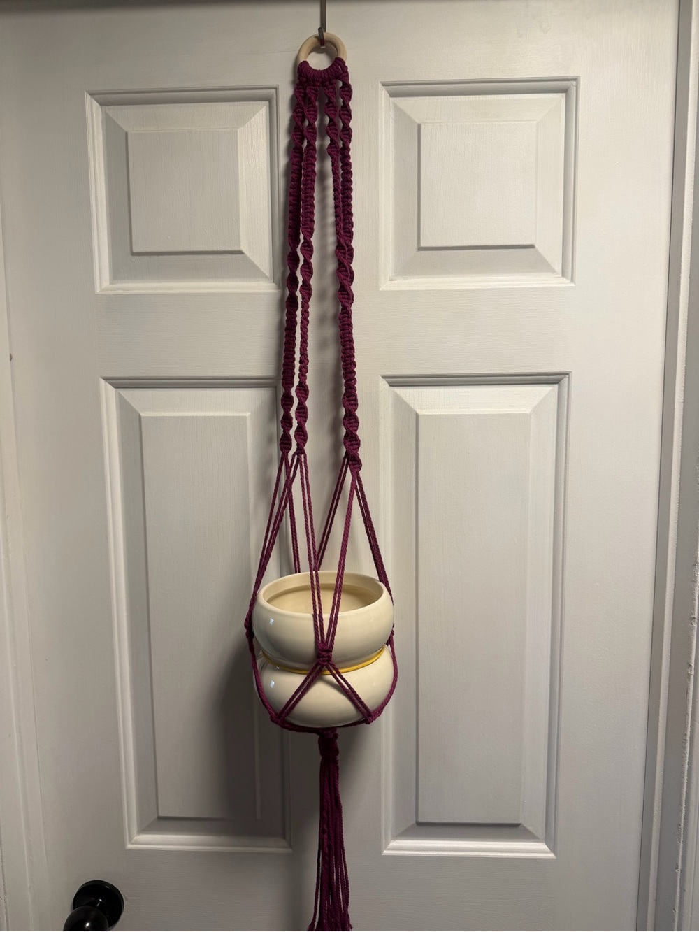 Burgundy Macramé Plant Hanger